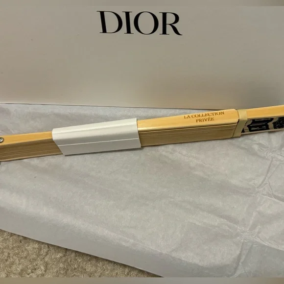 Christian Dior DIORIVIERA Folding Fan Japan Novelty 100% Bamboo - Picture 4 of 6